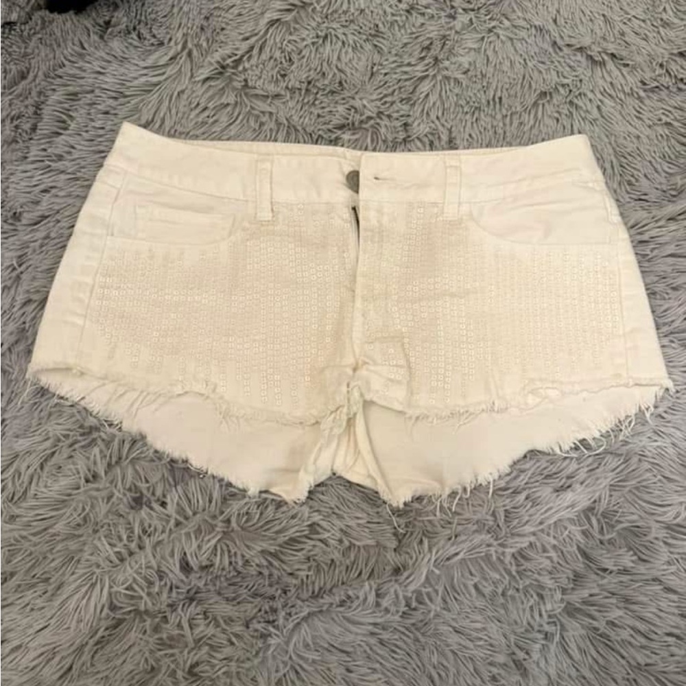 American Eagle Outfitters Cream Jean Shorts